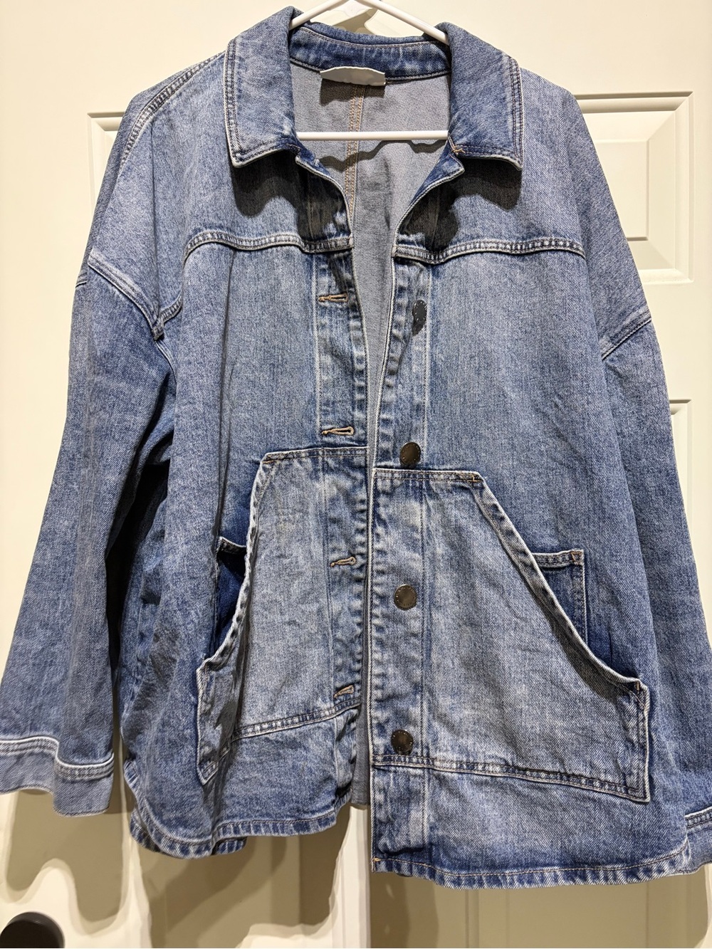 Lane Bryant Light Blue Denim Jacket with Front Patch Pockets